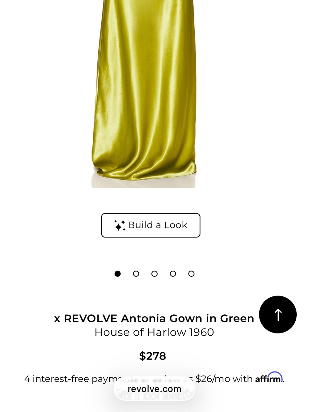 House of Harlow 1960 One-Shoulder Satin Gown in Chartreuse - Picture 3 of 6